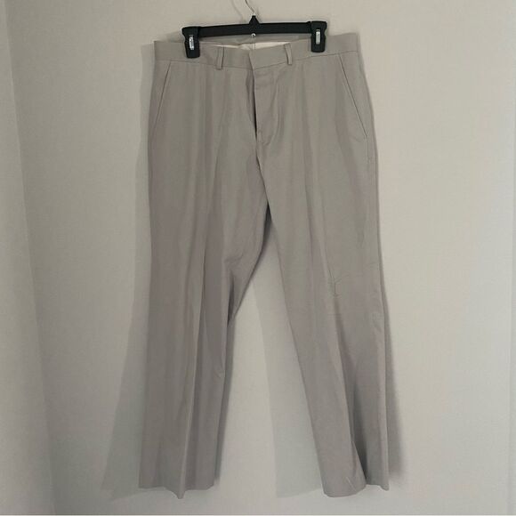 Kenneth Cole Men’s Slim Fit Flat Front Gray Dress Pants size 34 x 30 - Picture 1 of 5